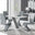 Monza 4 White/Grey Dining Table & 4 Grey Willow Chairs