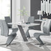 Monza 4 White/Grey Dining Table & 4 Grey Willow Chairs