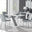 Monza 4 White/Grey Dining Table & 4 Grey Pesaro Silver Leg Chairs