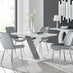 Monza 4 White/Grey Dining Table & 4 Grey Pesaro Silver Leg Chairs