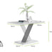 Monza 4 White/Grey Dining Table & 4 Grey Milan Chairs