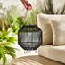 Naples Black Rattan Hanging Solar Outdoor Lantern