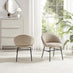 Penrose Round Black Wood Dining Table 4 Beige Nella Chairs