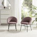 2x Nella Dusky Pink Fabric Dining Chairs