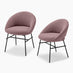 2x Nella Dusky Pink Fabric Dining Chairs