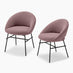 2x Nella Dusky Pink Fabric Dining Chairs