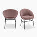 2x Nella Dusky Pink Fabric Dining Chairs