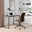 Apres Grey Faux Leather and Wood Swivel Office Chair