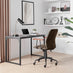 Apres Grey Faux Leather and Wood Swivel Office Chair
