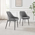Penrose Black Round Dining Table & 4 Grey Beaumont Chairs