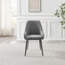 Penrose Black Round Dining Table & 4 Grey Beaumont Chairs