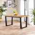 Cotswold Rectangular Oak and Black Wood Large 6 Seater Dining Table