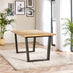 Cotswold Rectangular Oak and Black Wood Large 6 Seater Dining Table