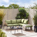 Maldives Beige Rattan & Green 5 Seat Garden Sofa Set