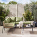 Maldives Beige Rattan & Green 5 Seat Garden Sofa Set