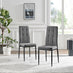 2x Paloma Grey Fabric Dining Chairs Black Legs