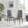 2x Paloma Grey Fabric Dining Chairs Black Legs