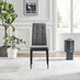 2x Paloma Grey Fabric Dining Chairs Black Legs