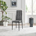 2x Paloma Grey Fabric Dining Chairs Black Legs