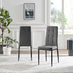 2x Paloma Grey Fabric Dining Chairs Black Legs