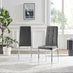 2x Paloma Grey Fabric Dining Chairs Silver Legs