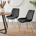 2x Pesaro Black Velvet Dining Chairs Silver Legs