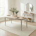 Newport Oval Whitewash & Light Grey Wood 6 Seater Dining Table
