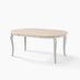 Newport Oval Whitewash & Light Grey Wood 6 Seater Dining Table