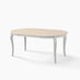 Newport Oval Whitewash & Light Grey Wood 6 Seater Dining Table