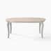 Newport Oval Whitewash & Light Grey Wood 6 Seater Dining Table