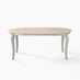 Newport Oval Whitewash & Light Grey Wood 6 Seater Dining Table