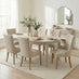 Newport Whitewashed Oval Dining Table 6 Beige Belgravia Chairs