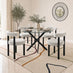 Novara Glass Black Leg Round Dining Table 4 Grey Isola Chairs