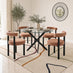 Novara Glass Black Leg Round Dining Table 4 Terracotta Isola Chairs