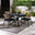 Nanterre & Elba Black Metal & Rattan 4 Seat Round Table Garden Dining Set