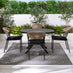 Nanterre & Elba Black Metal & Rattan 4 Seat Round Table Garden Dining Set