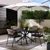 Nanterre & Elba Black Metal & Rattan 4 Seat Round Table Garden Dining Set