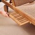 Nata Wood & Rattan Sun Lounger