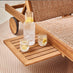 Nata Wood & Rattan Sun Lounger