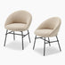 2x Nella Beige Fabric Dining Chairs