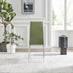 2x Paloma Green Fabric Dining Chairs Silver Legs