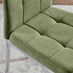 2x Paloma Green Fabric Dining Chairs Silver Legs