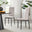 2x Paloma Cream Fabric Dining Chairs Black Legs