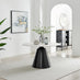Nina White Marble Ceramic Top Round Dining Table & 4 Light Grey Nora Chairs