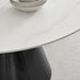 Nina White Marble Ceramic Top Round Dining Table & 4 Light Grey Nora Chairs