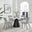 Nina White Marble Ceramic Top Round Dining Table & 4 Light Grey Nora Chairs
