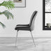 Palma Beige Stone Effect Round Dining Table & 4 Dark Grey Nora Silver Leg Chairs