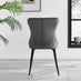 Carson White Marble Effect Dining Table & 4 Dark Grey Nora Black Leg Chairs