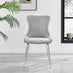 Palma Beige Stone Effect Round Dining Table & 4 Light Grey Nora Silver Leg Chairs