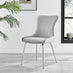 Palma Beige Stone Effect Round Dining Table & 4 Light Grey Nora Silver Leg Chairs